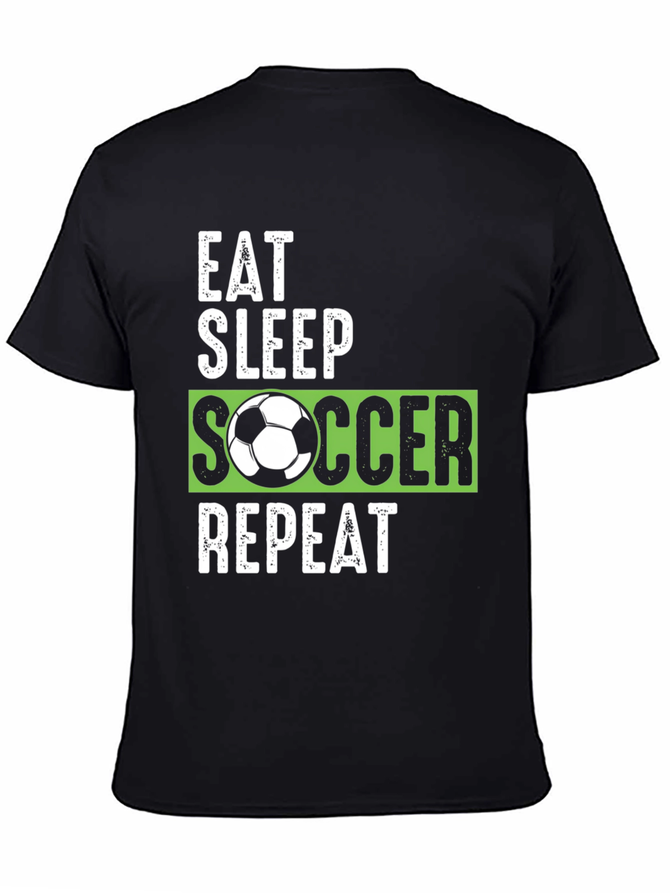 Eat Sleep Soccer Repeat Black Graphic Tee
