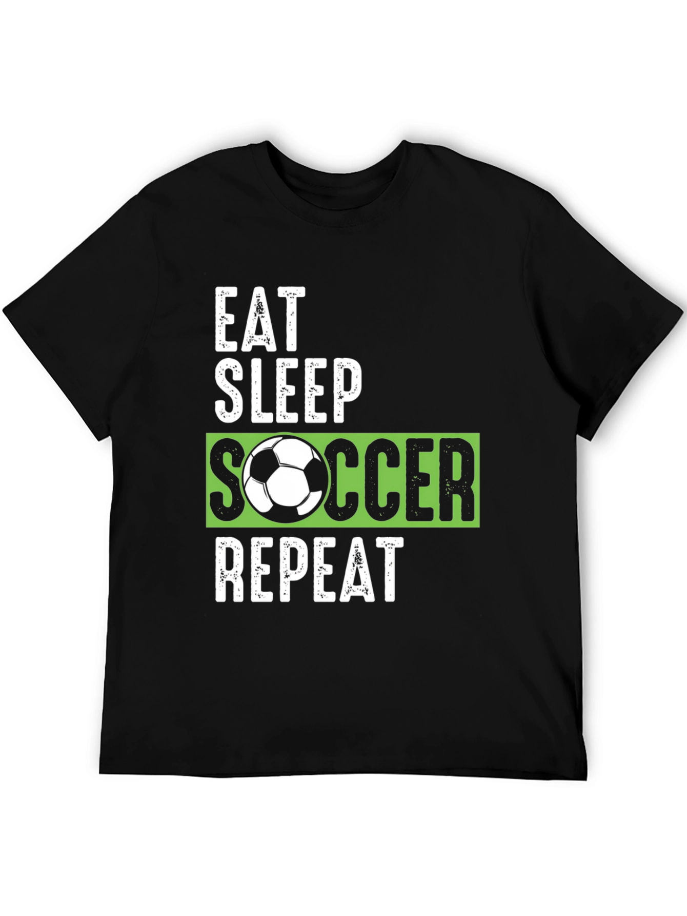 Eat Sleep Soccer Repeat Black Graphic Tee