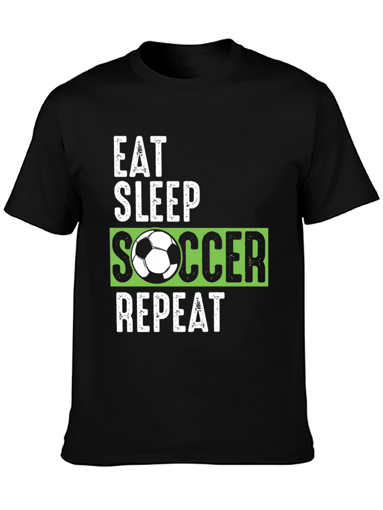 Eat Sleep Soccer Repeat Black Graphic Tee