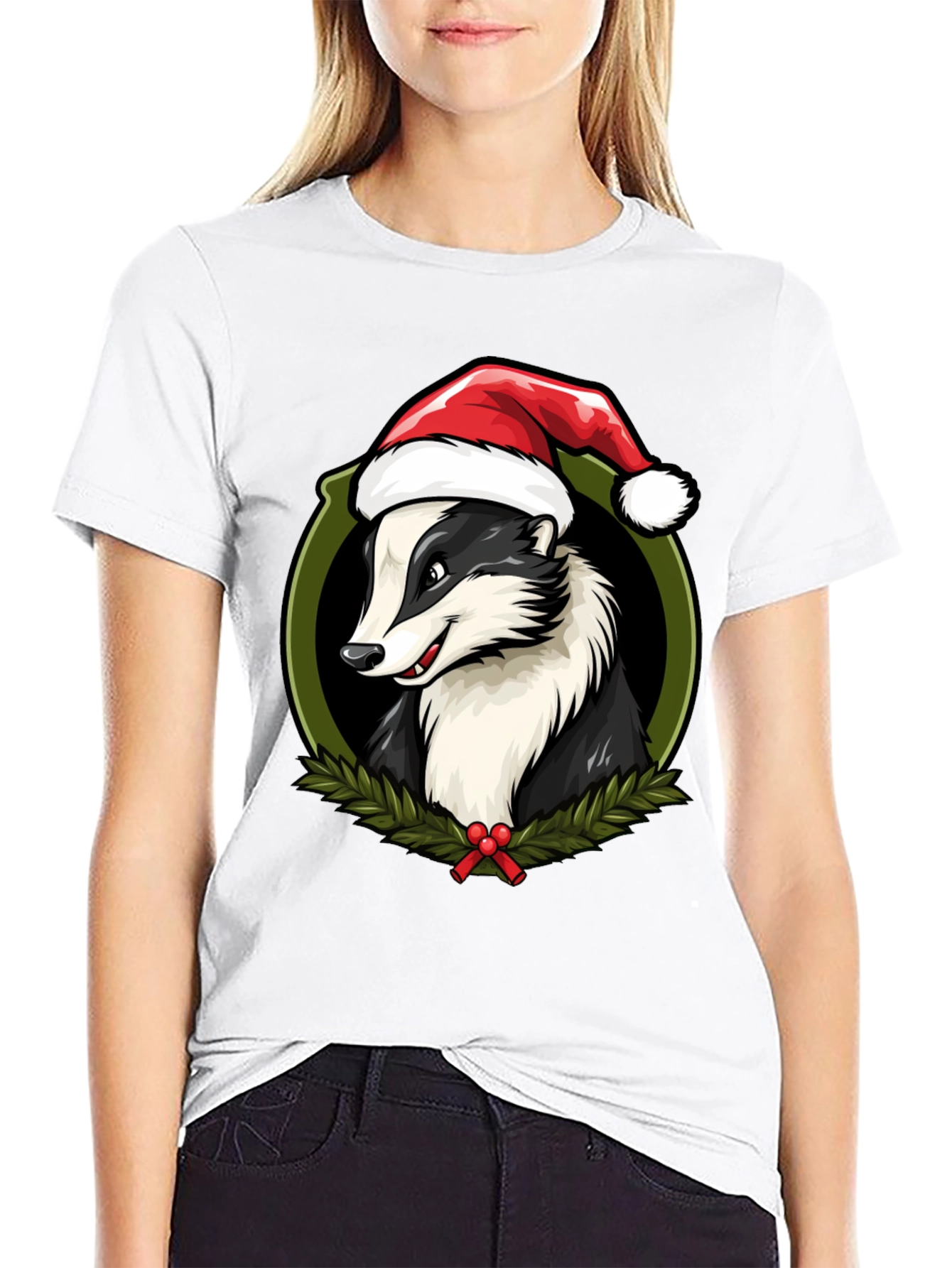 Festive Badger Christmas T-Shirt