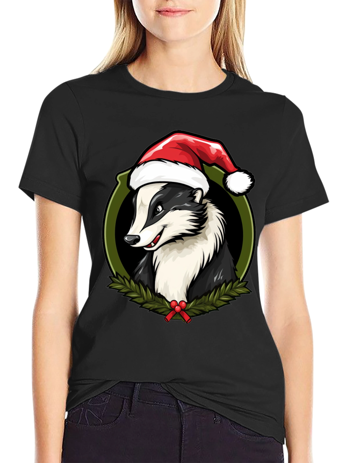 Festive Badger Christmas T-Shirt