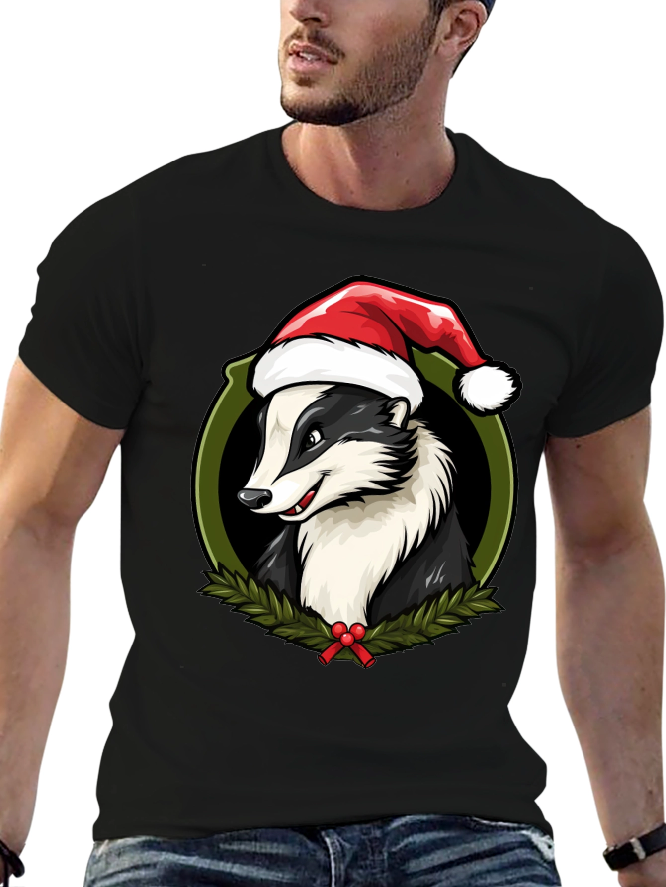 Festive Badger Christmas T-Shirt