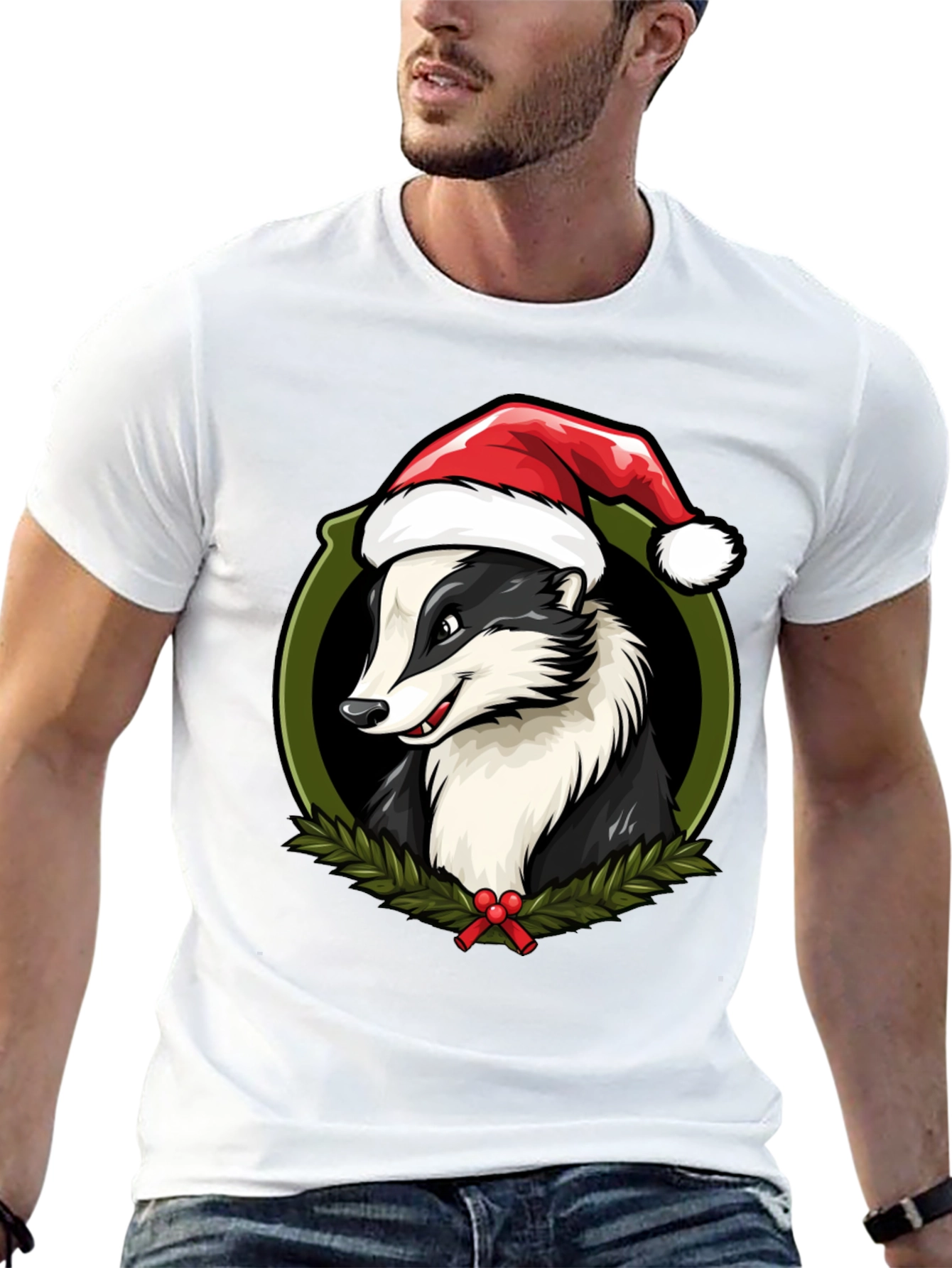Festive Badger Christmas T-Shirt