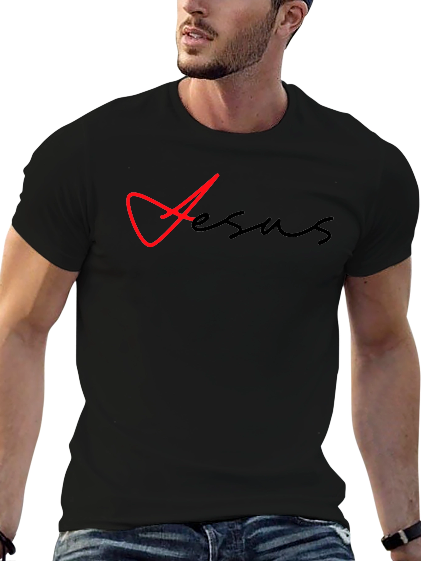 Jesus Graphic T-Shirt - Modern Black Tee