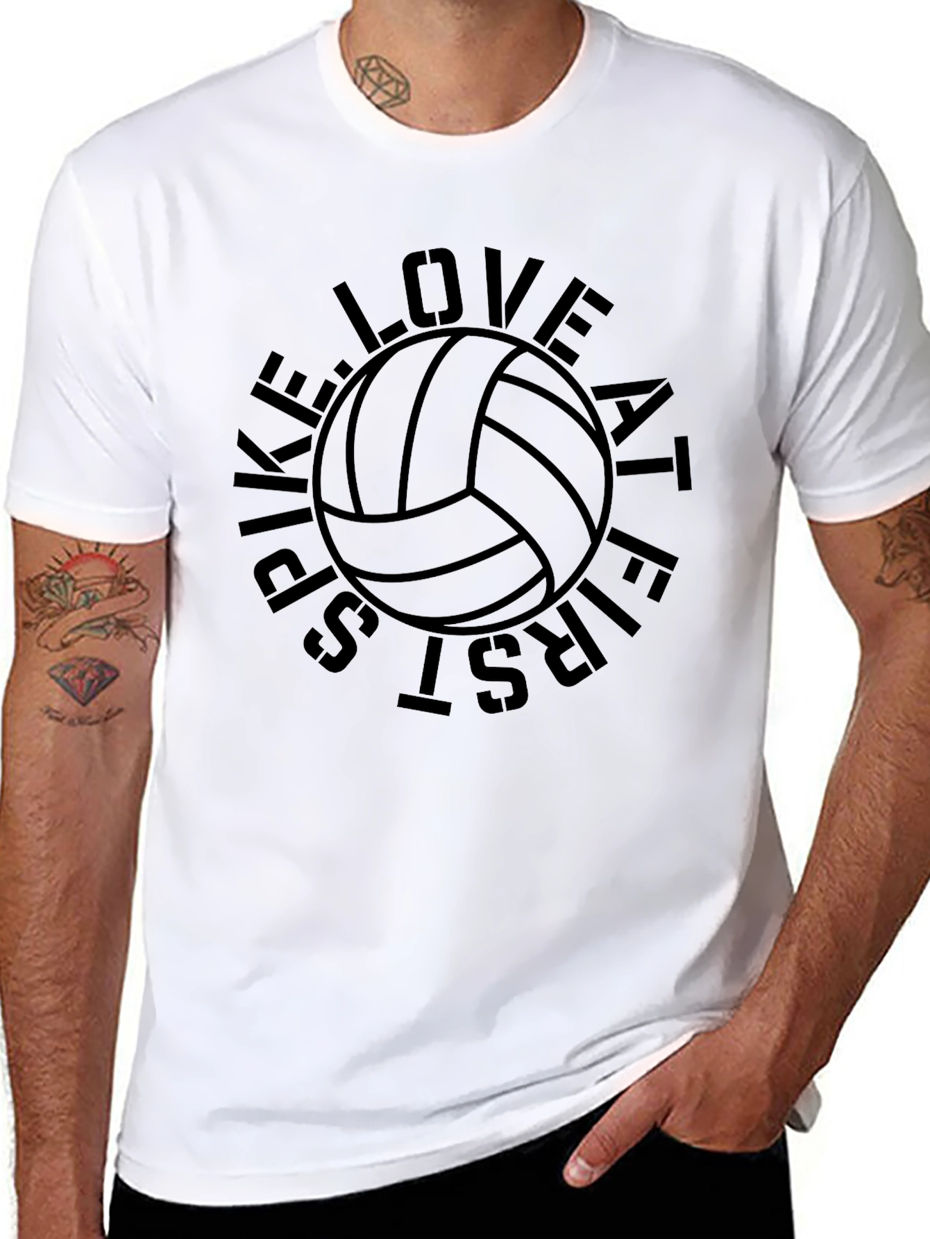 Spike Love Volleyball Graphic T-Shirt - Unisex