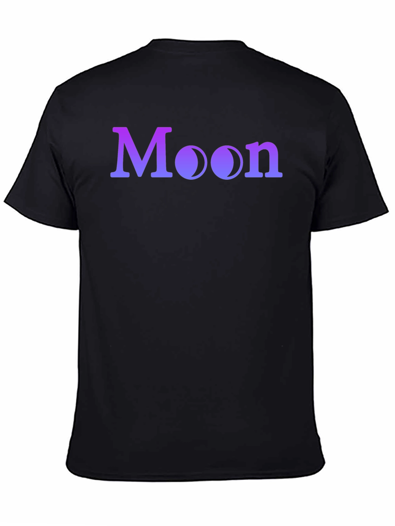 Moon Phases Graphic T-Shirt - Black Cotton Blend
