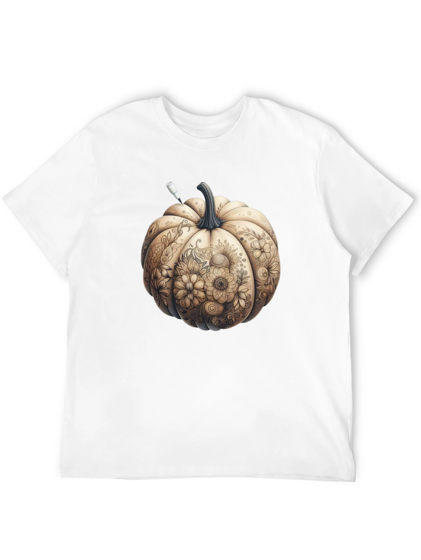 Floral Pumpkin Graphic Tee - Fall Style