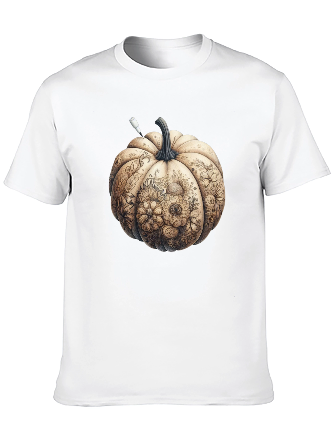Floral Pumpkin Graphic Tee - Fall Style