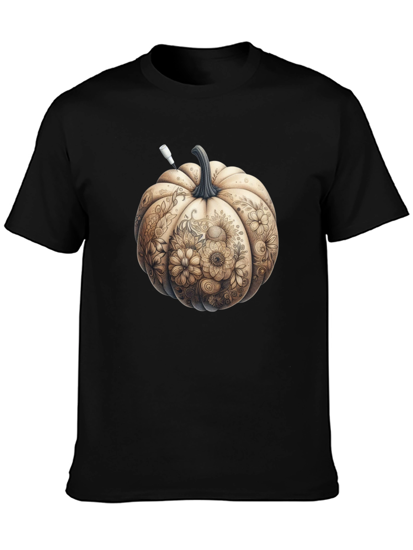 Floral Pumpkin Graphic Tee - Fall Style