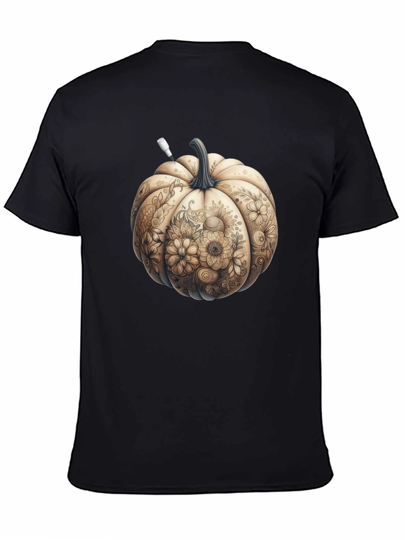 Floral Pumpkin Graphic Tee - Fall Style