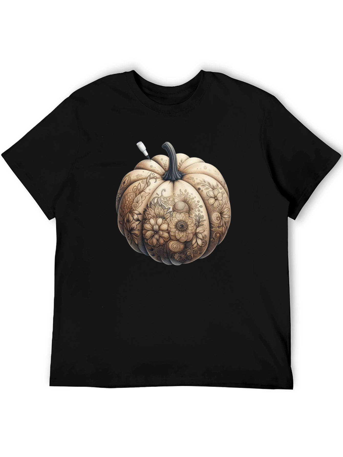 Floral Pumpkin Graphic Tee - Fall Style