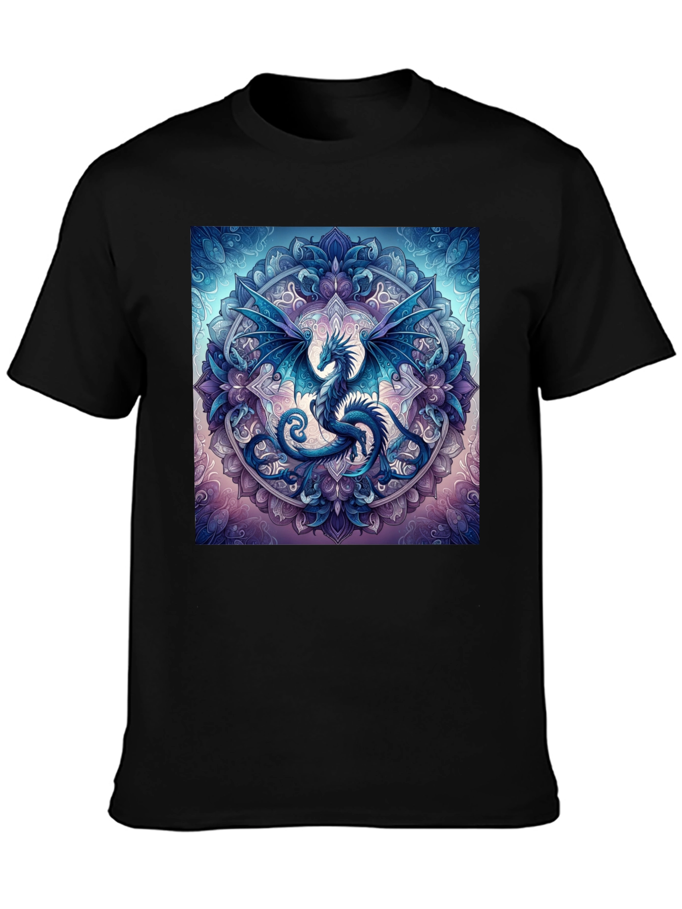Dragon Mandala Graphic Tee - Fantasy Style