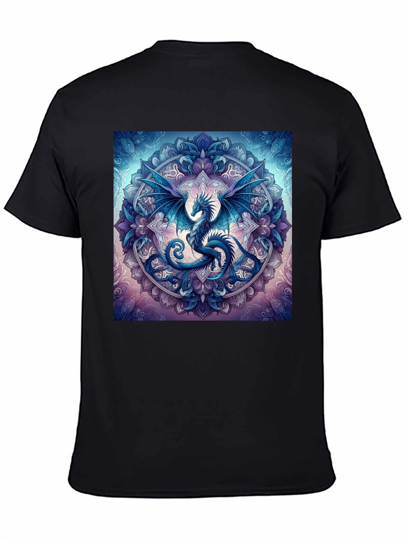 Dragon Mandala Graphic Tee - Fantasy Style