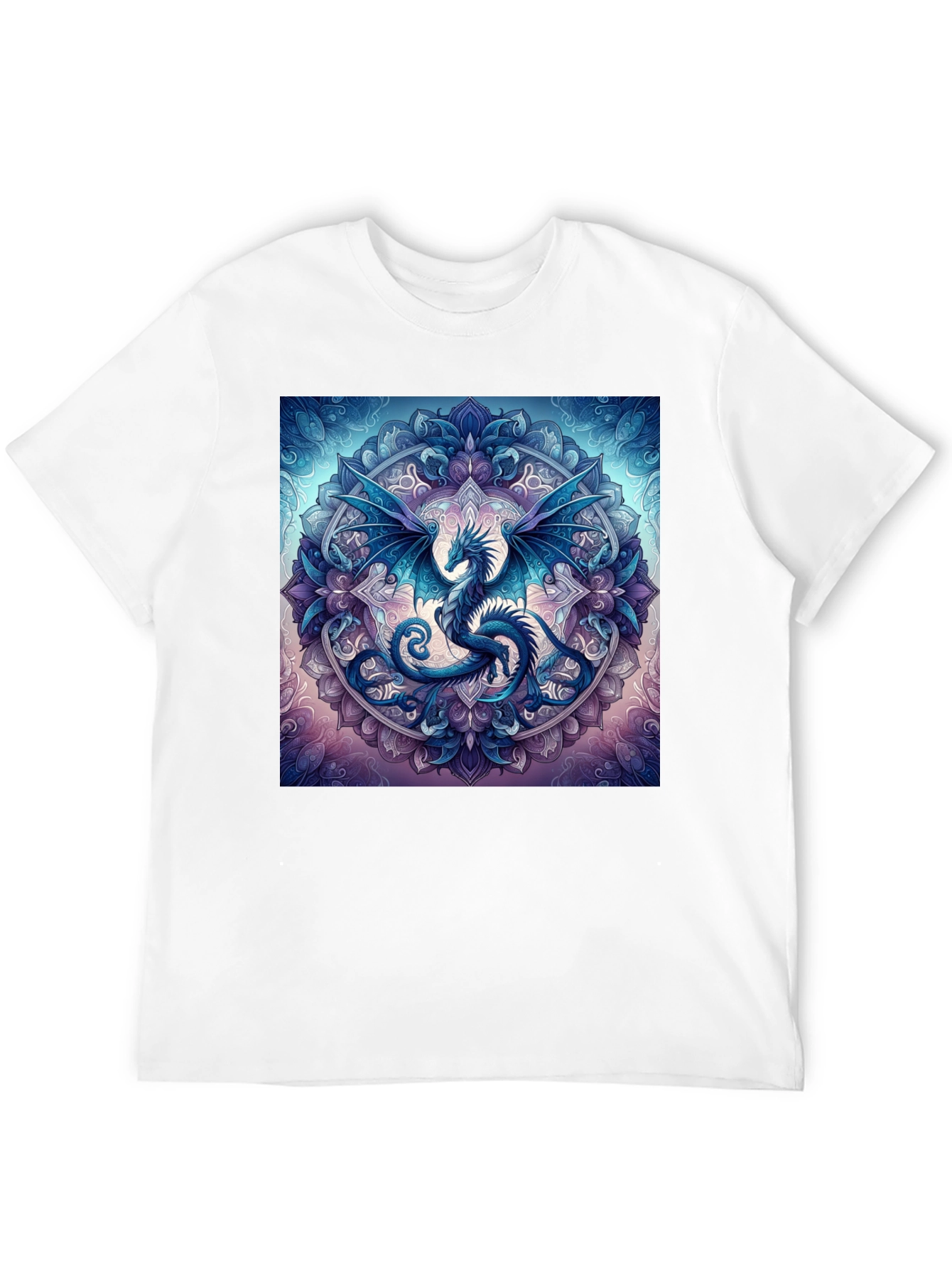 Dragon Mandala Graphic Tee - Fantasy Style