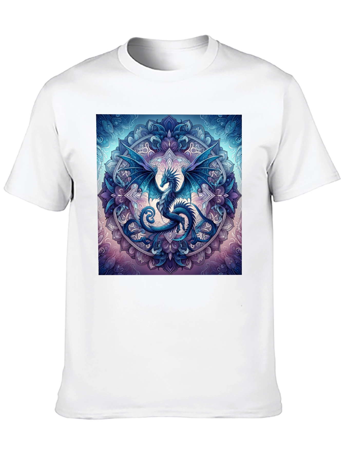 Dragon Mandala Graphic Tee - Fantasy Style