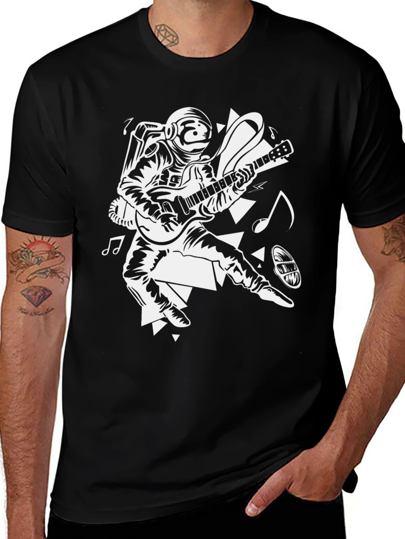 Astronaut Guitar Player Graphic Tee