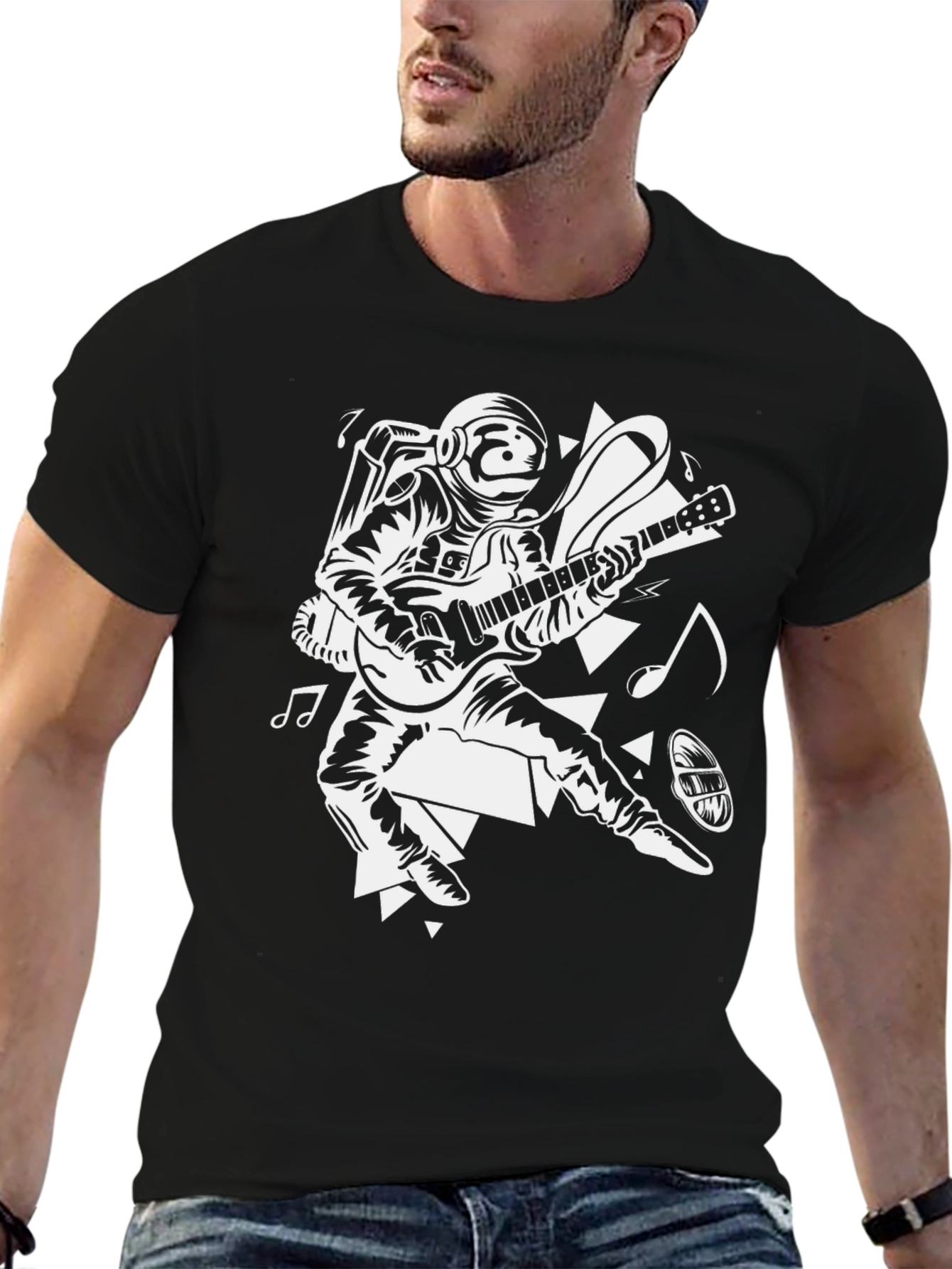 Astronaut Guitar Player Graphic Tee