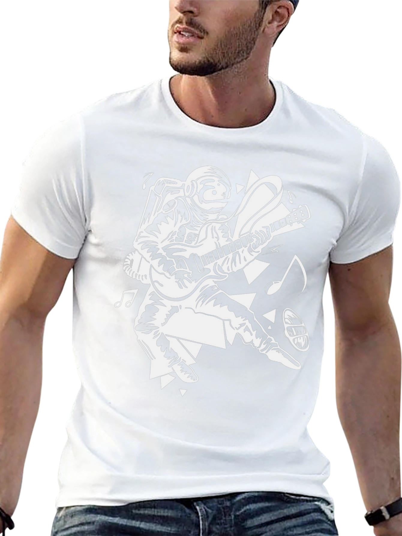 Astronaut Guitar Player Graphic Tee