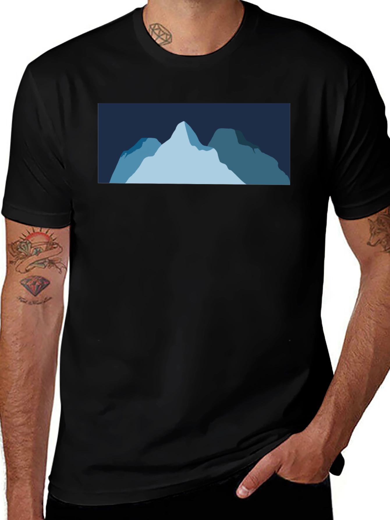 Mountain Graphic Tee - Black Cotton Blend