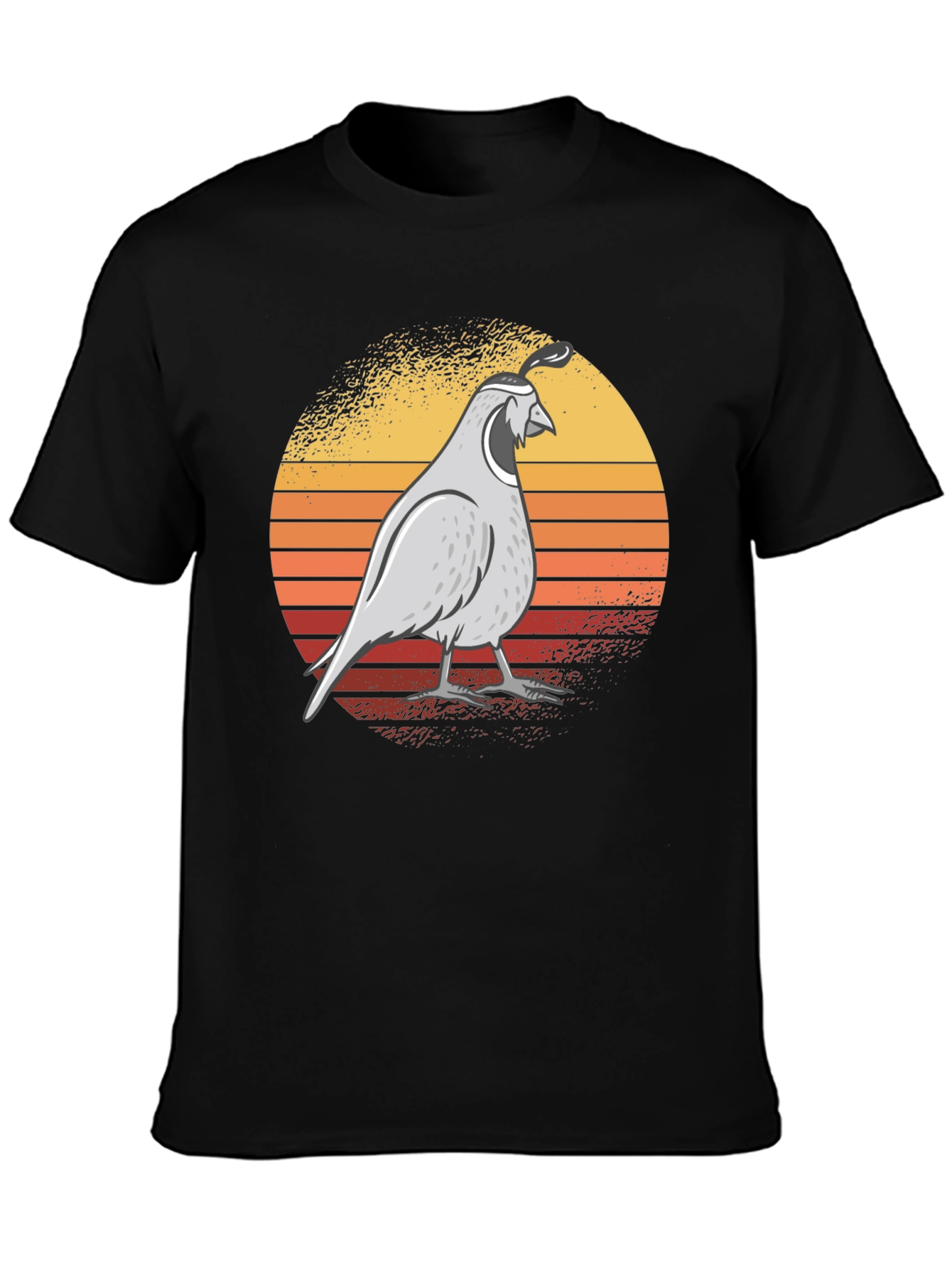 Quail Sunset Graphic Tee - Retro Style