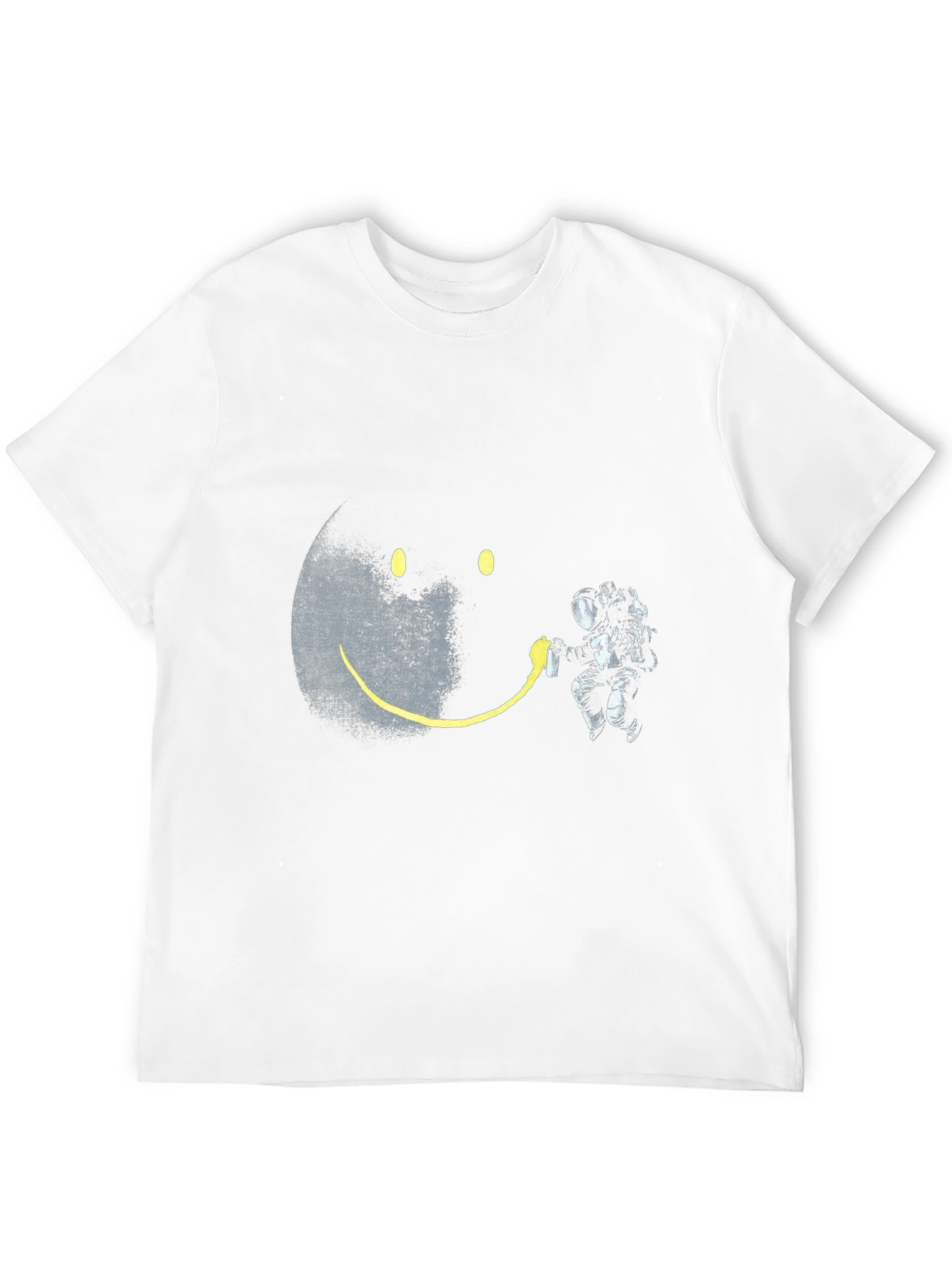 Astronaut Smiley Face Black T-Shirt