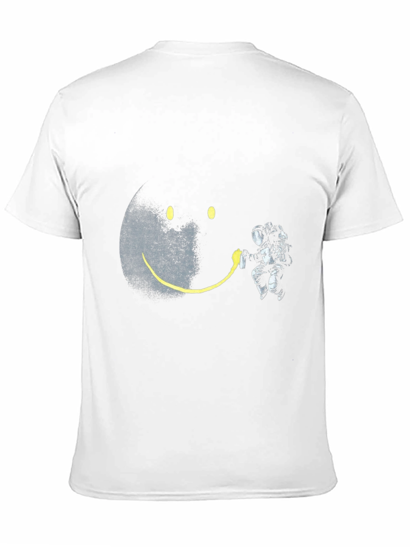Astronaut Smiley Face Black T-Shirt