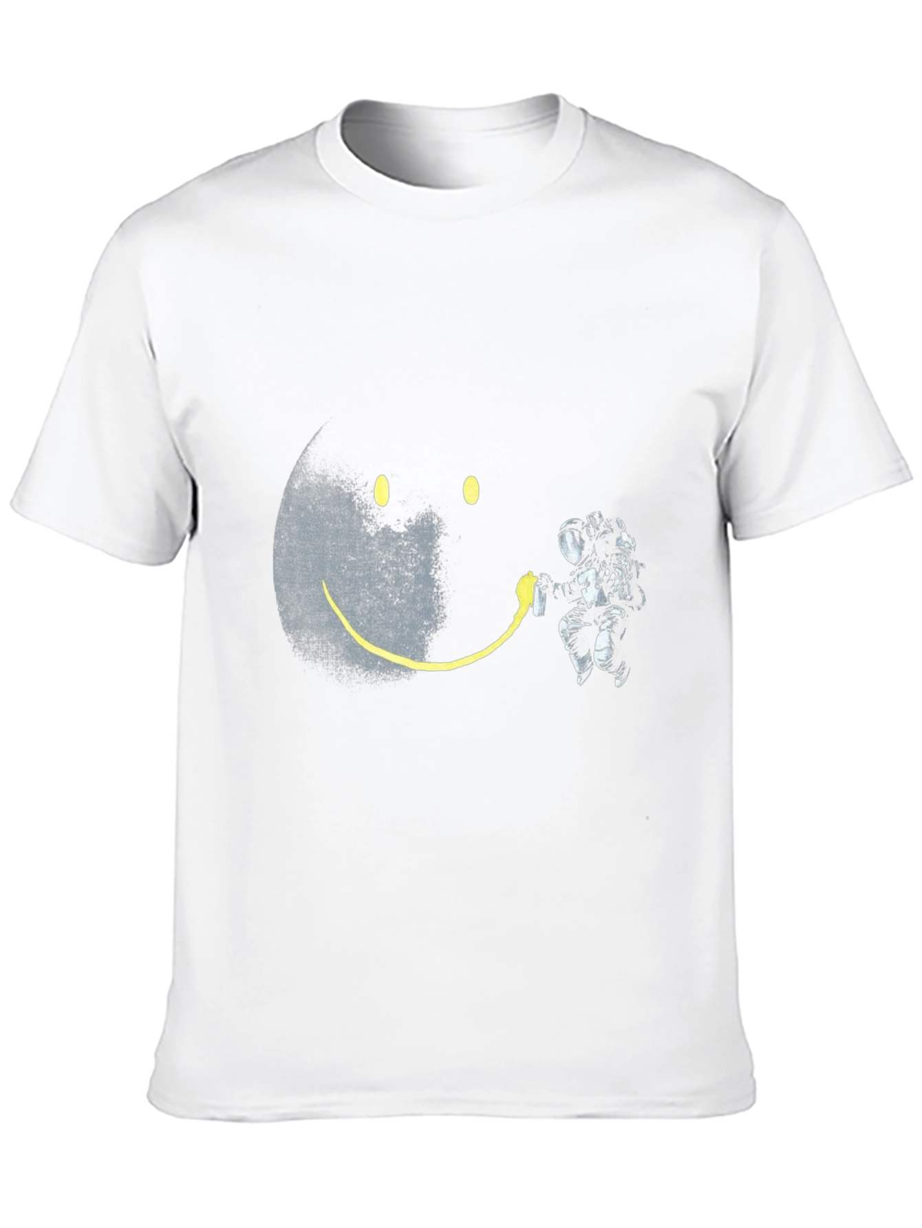 Astronaut Smiley Face Black T-Shirt