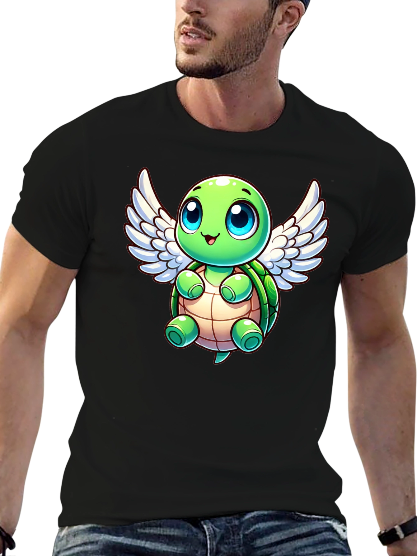Cute Turtle Angel Graphic T-Shirt