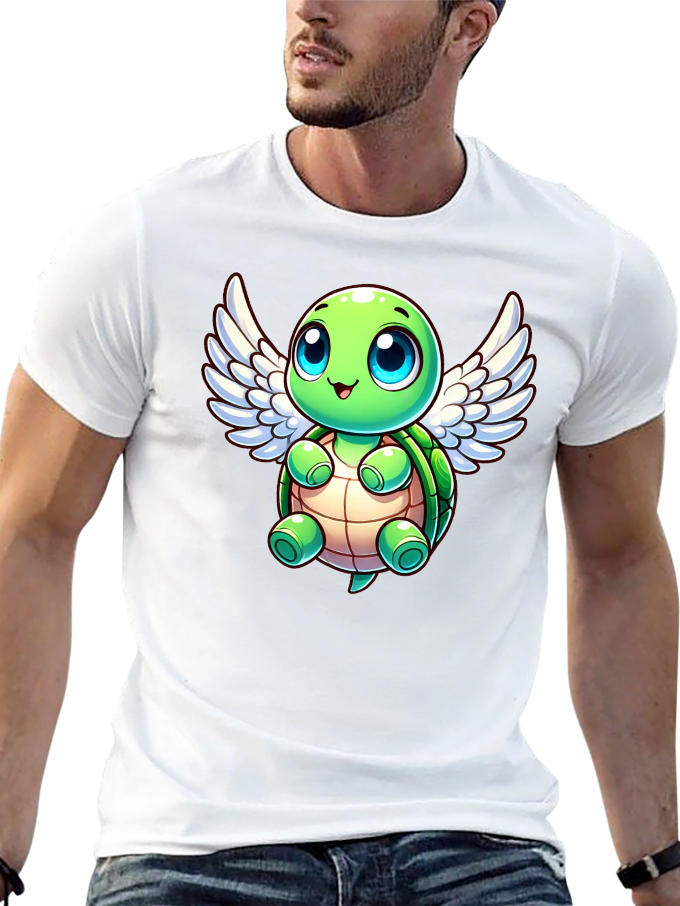 Cute Turtle Angel Graphic T-Shirt