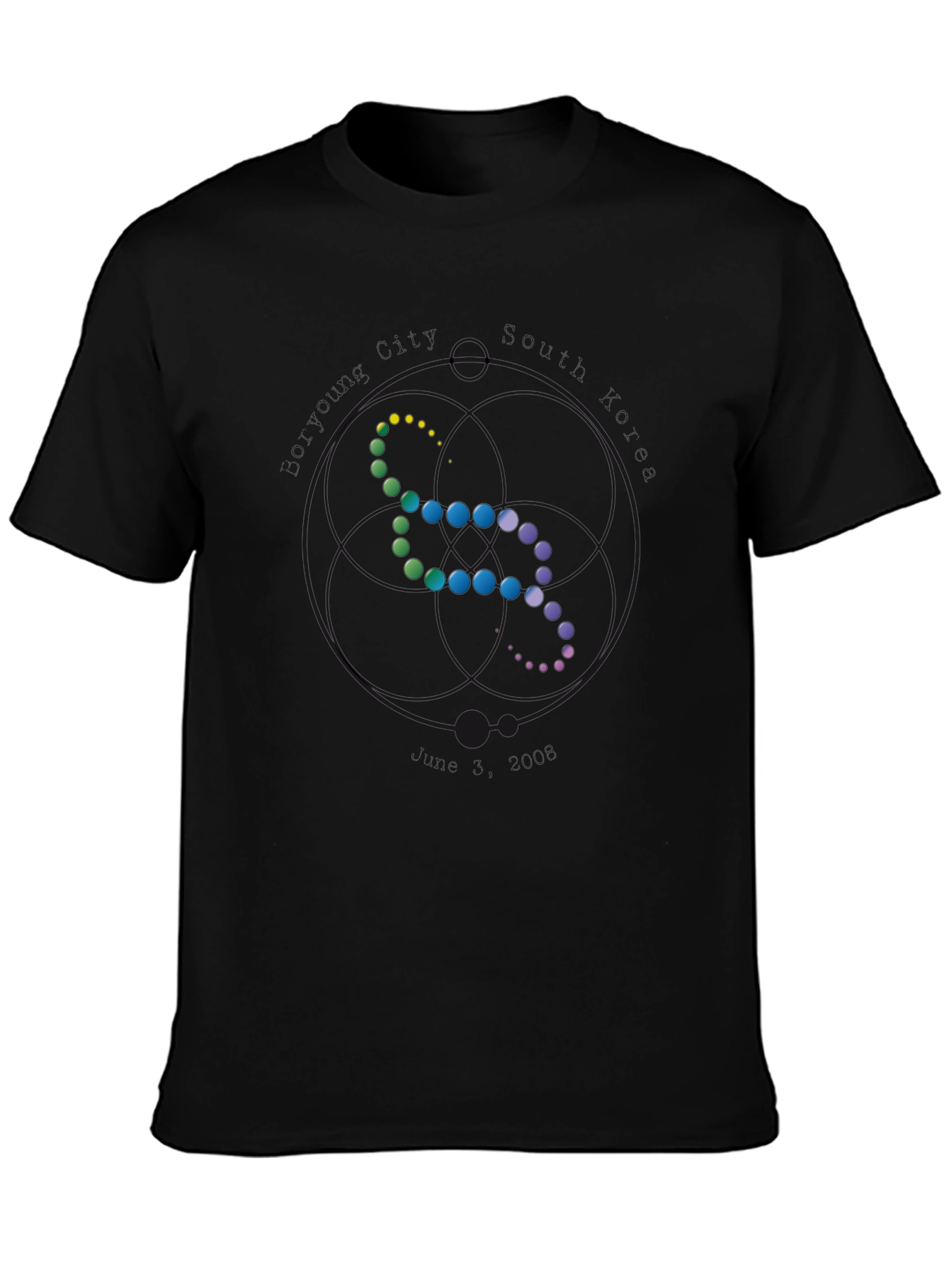 Modern DNA Strand Graphic Tee - Black
