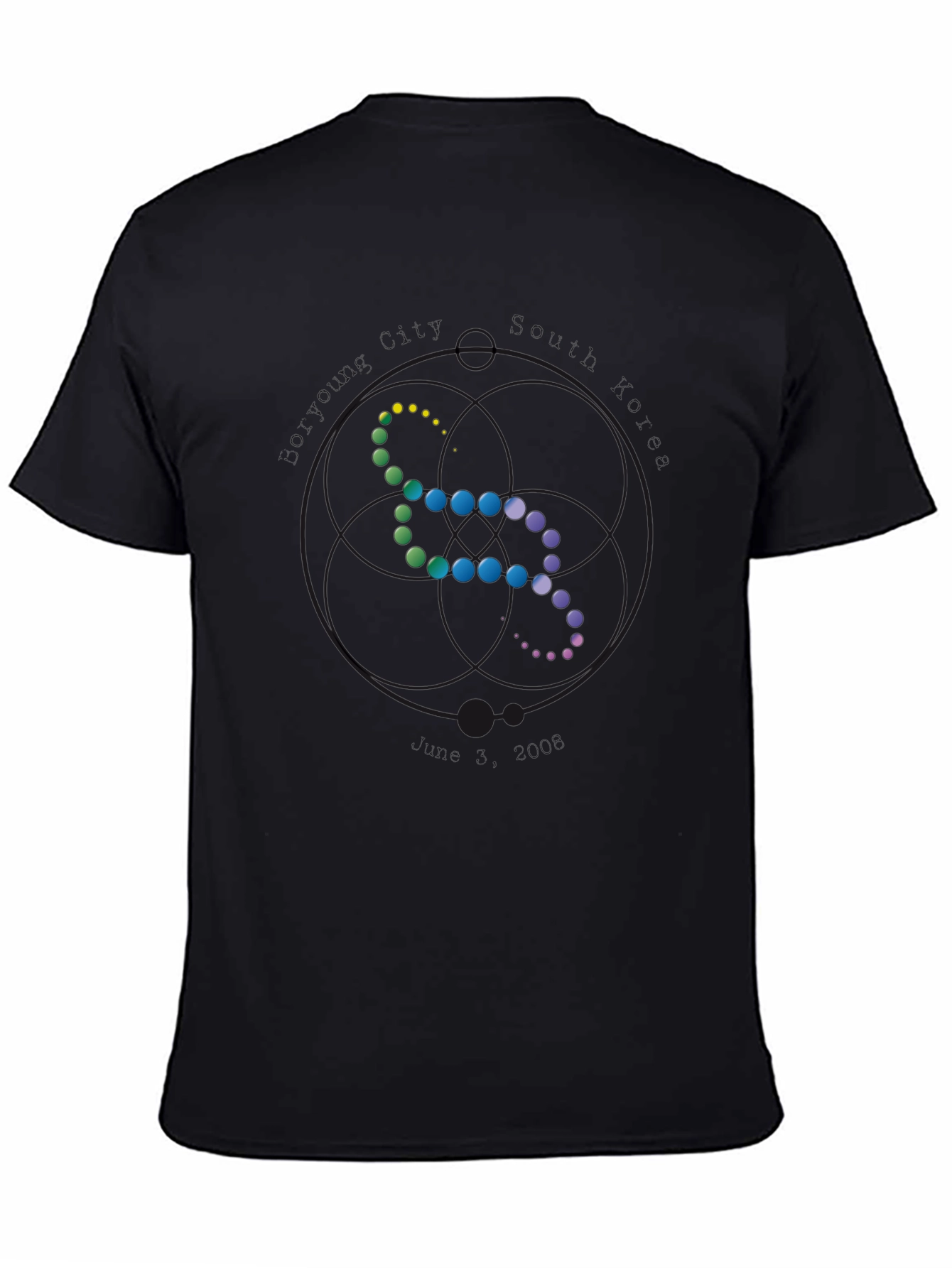 Modern DNA Strand Graphic Tee - Black