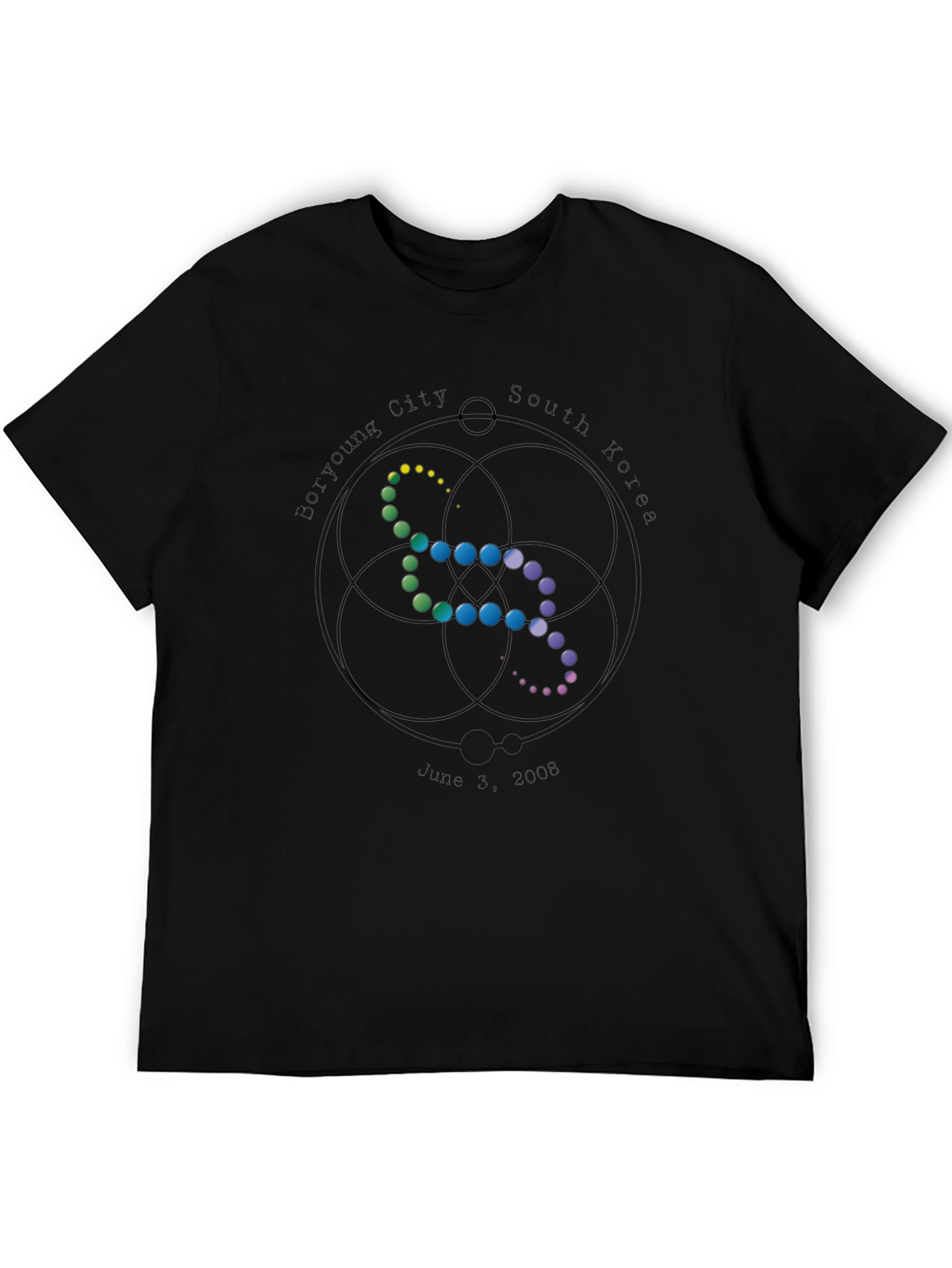 Modern DNA Strand Graphic Tee - Black