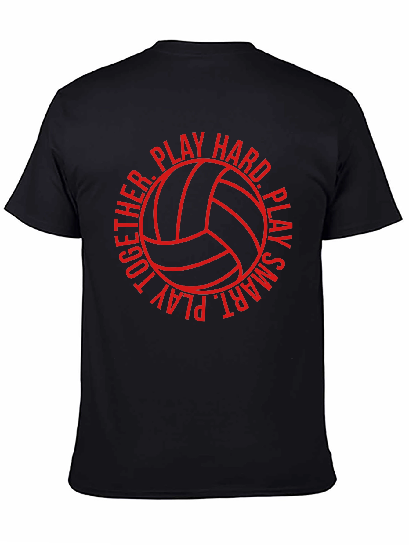 Volleyball T-Shirt - Play Hard Play Smart - Black