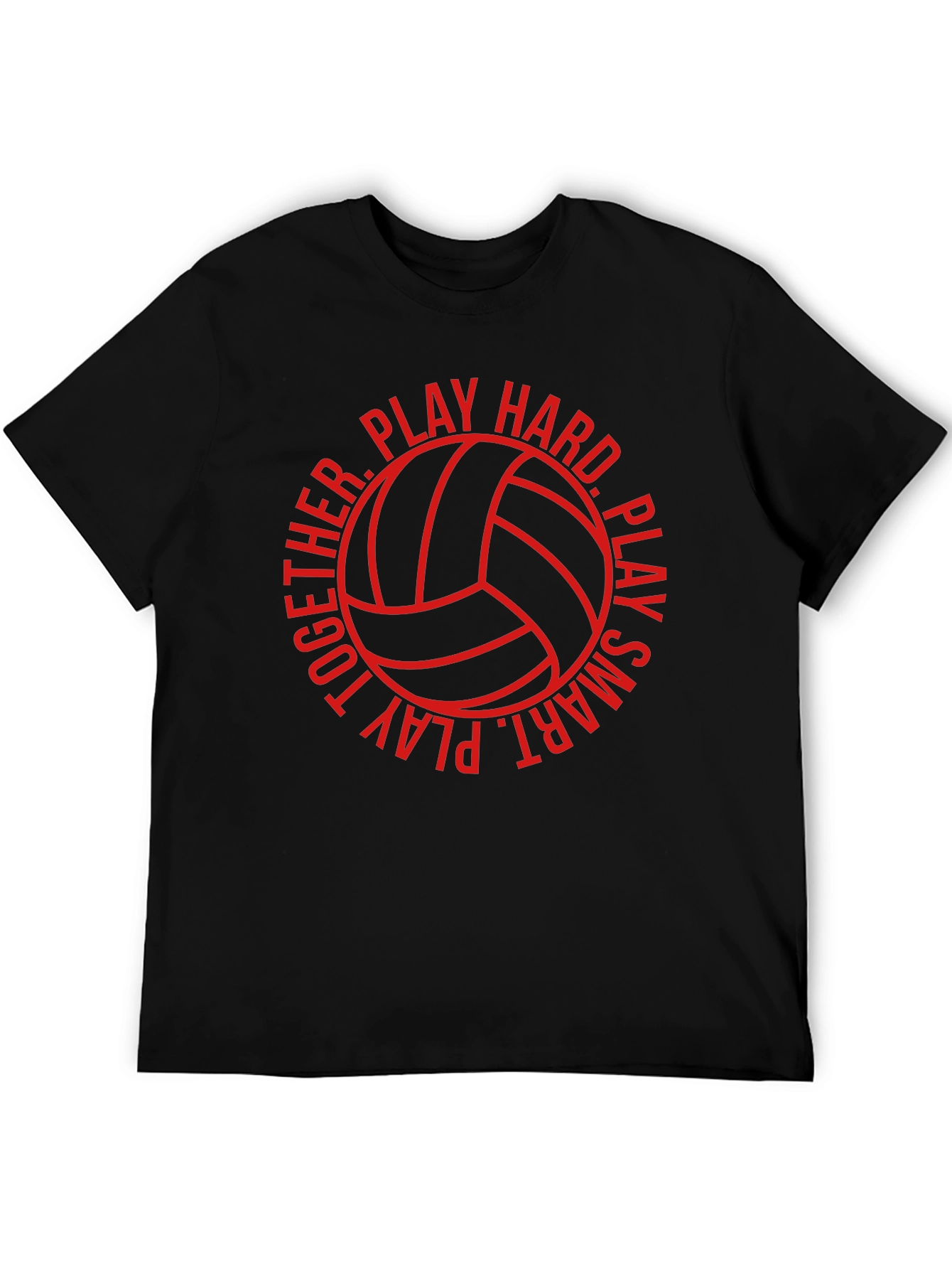 Volleyball T-Shirt - Play Hard Play Smart - Black
