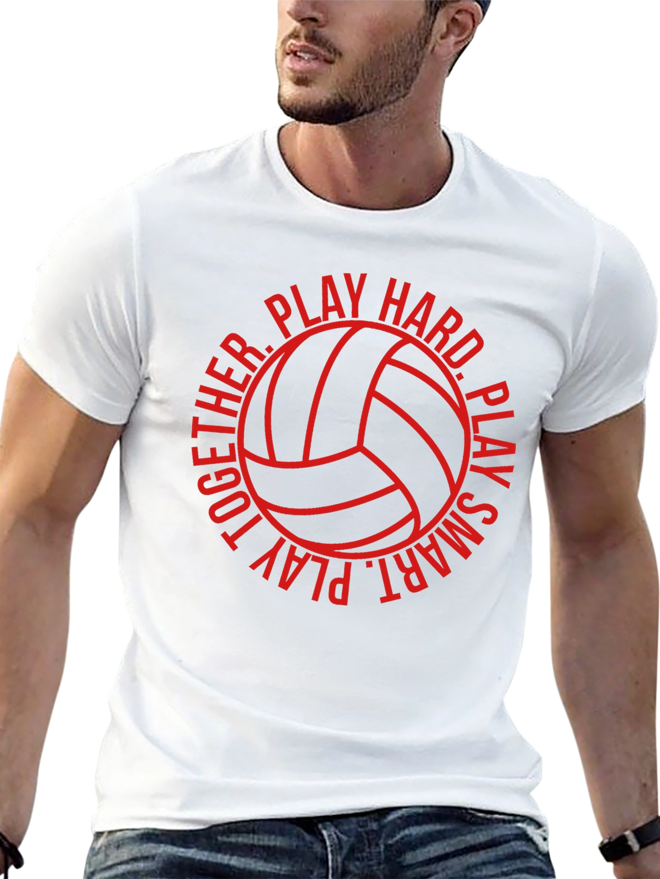 Volleyball T-Shirt - Play Hard Play Smart - Black