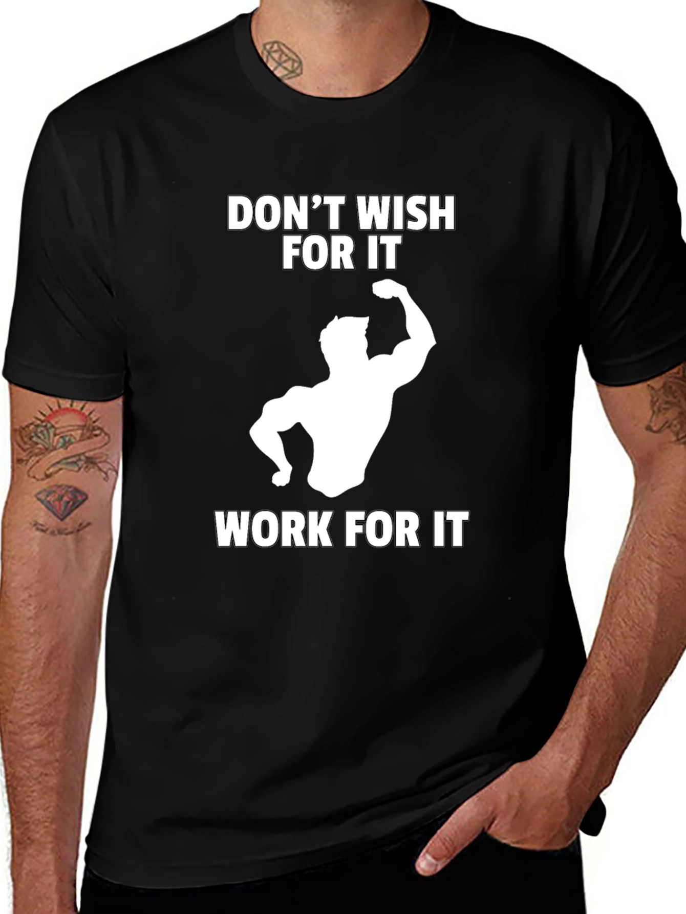 Workout Motivation T-Shirt - Dont Wish Work!