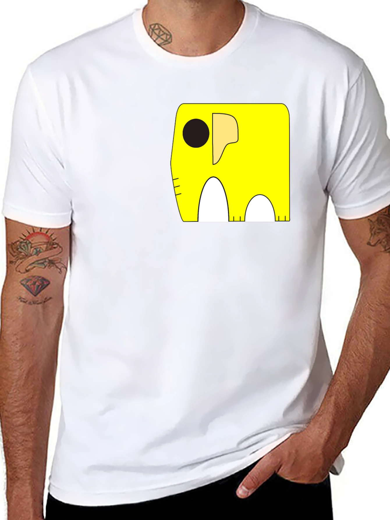 Cartoon Elephant Pocket T-Shirt