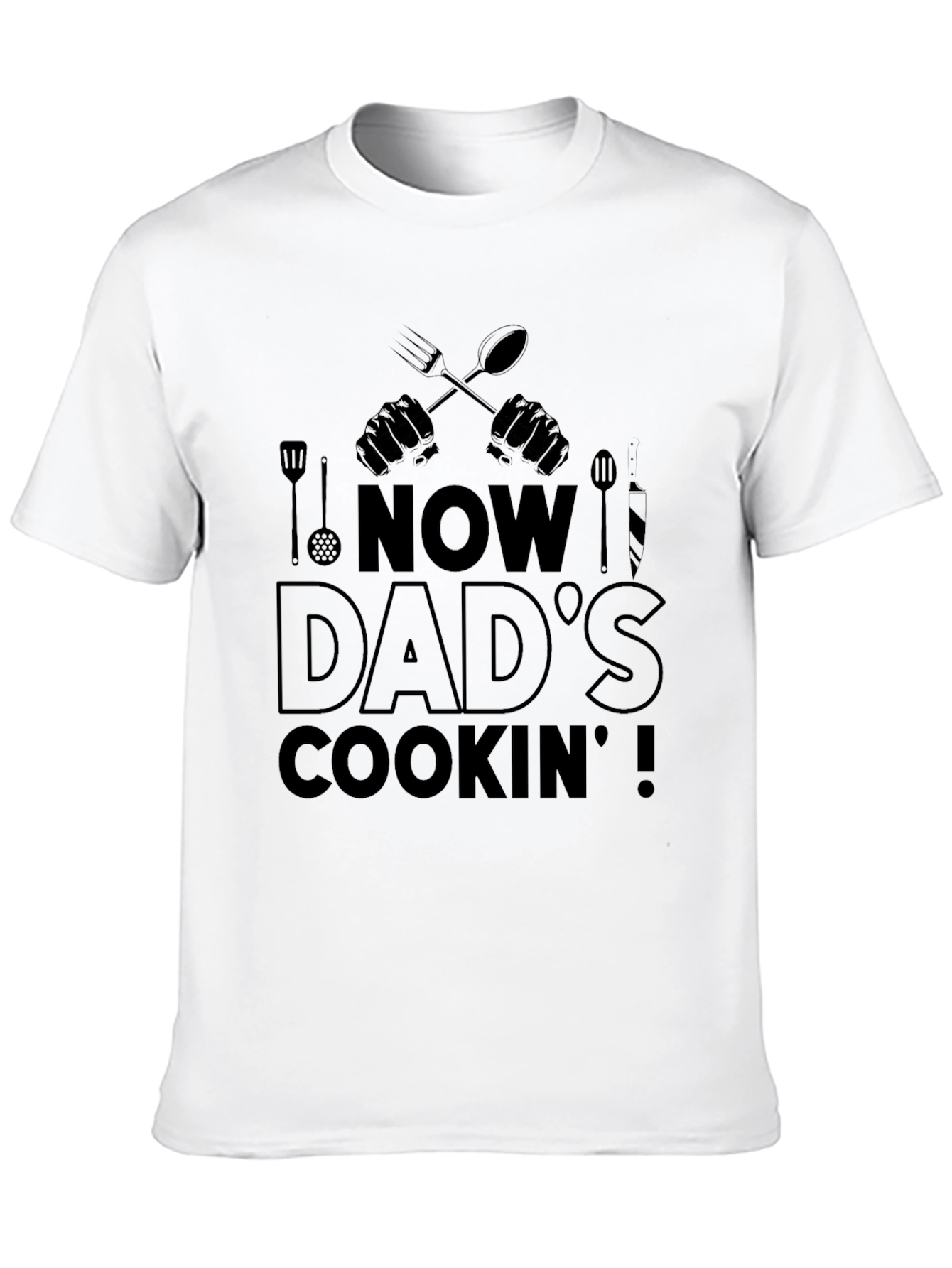 Now Dads Cookin Mens Black Graphic T-Shirt
