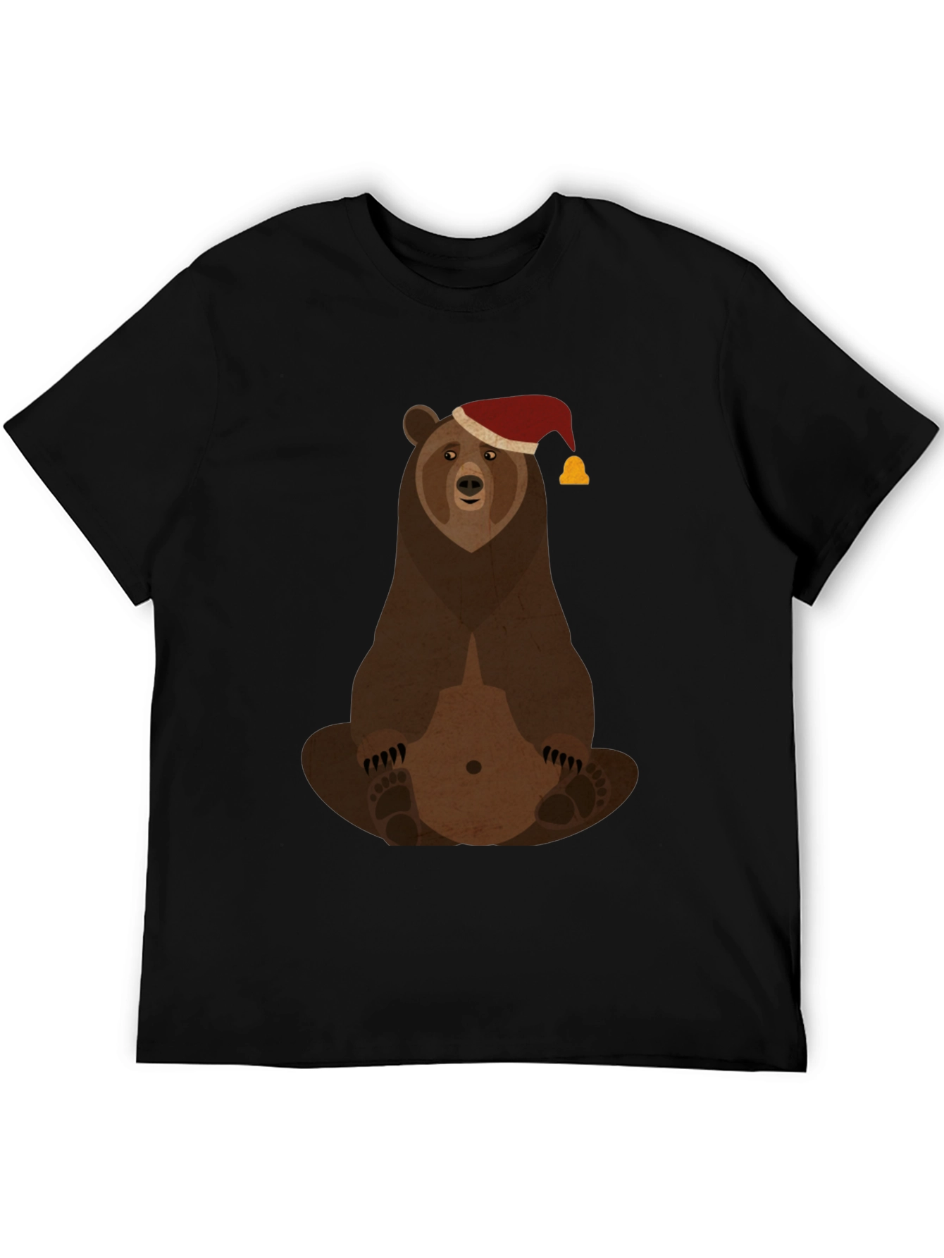 Bear with Santa Hat Graphic Tee