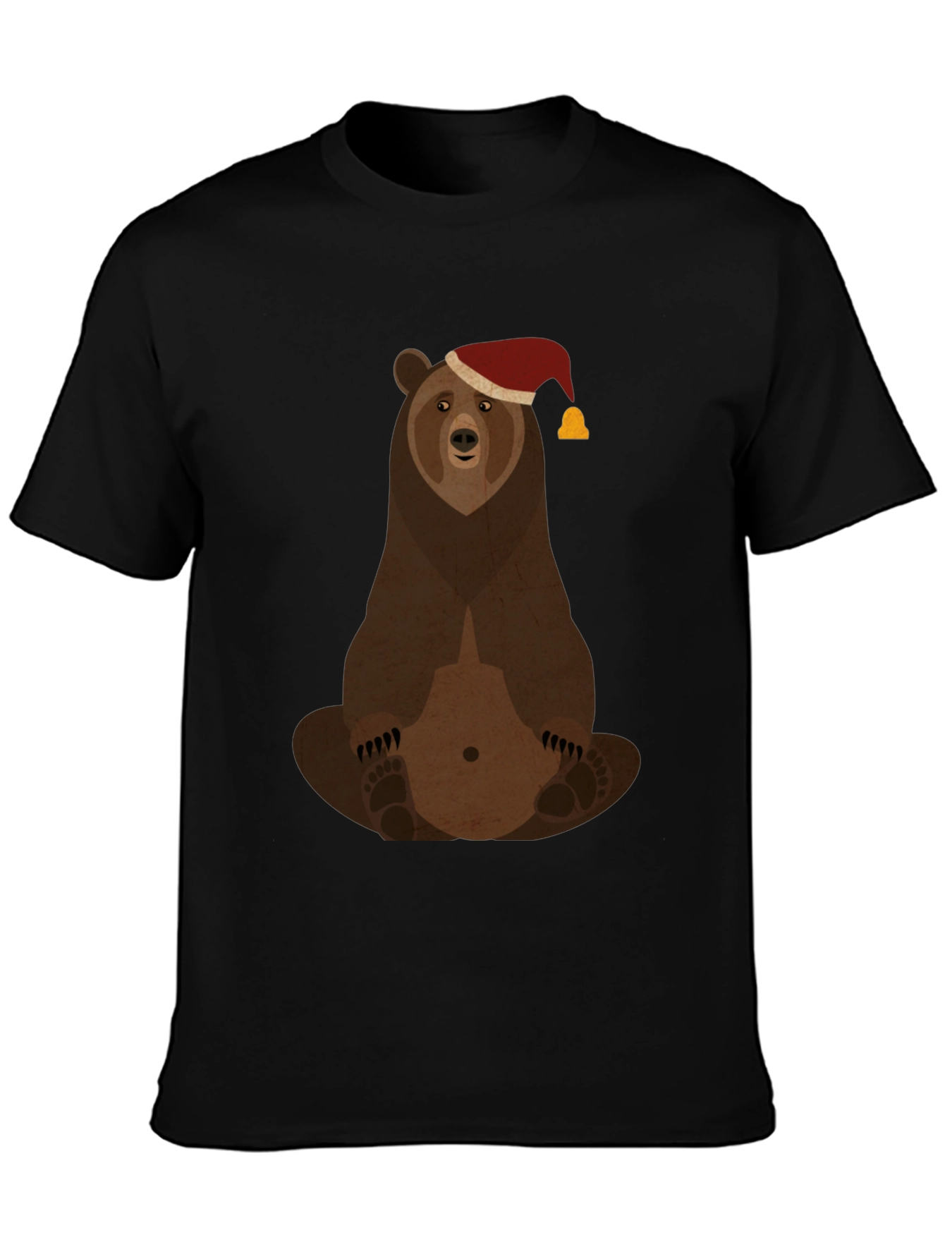 Bear with Santa Hat Graphic Tee