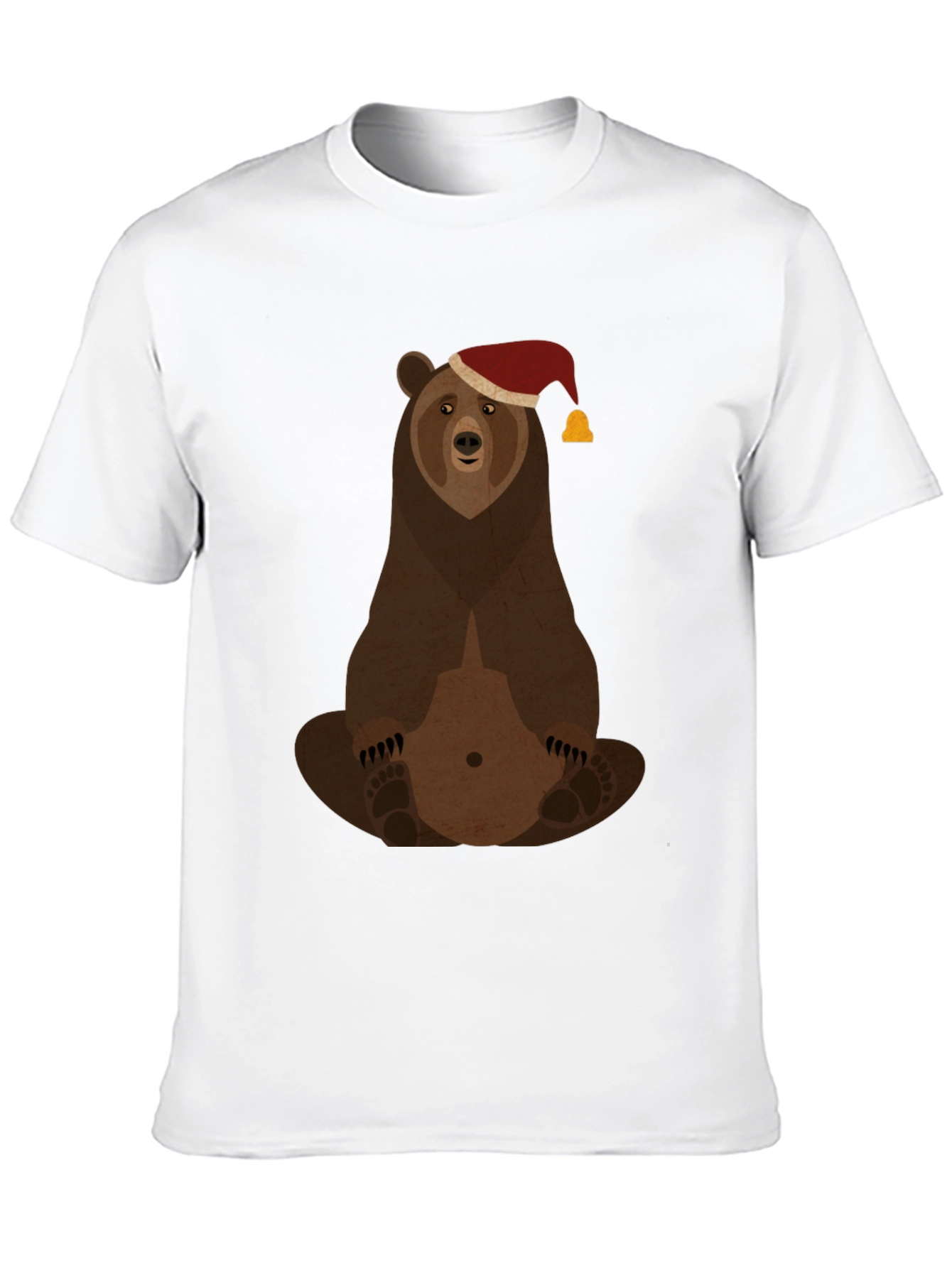 Bear with Santa Hat Graphic Tee