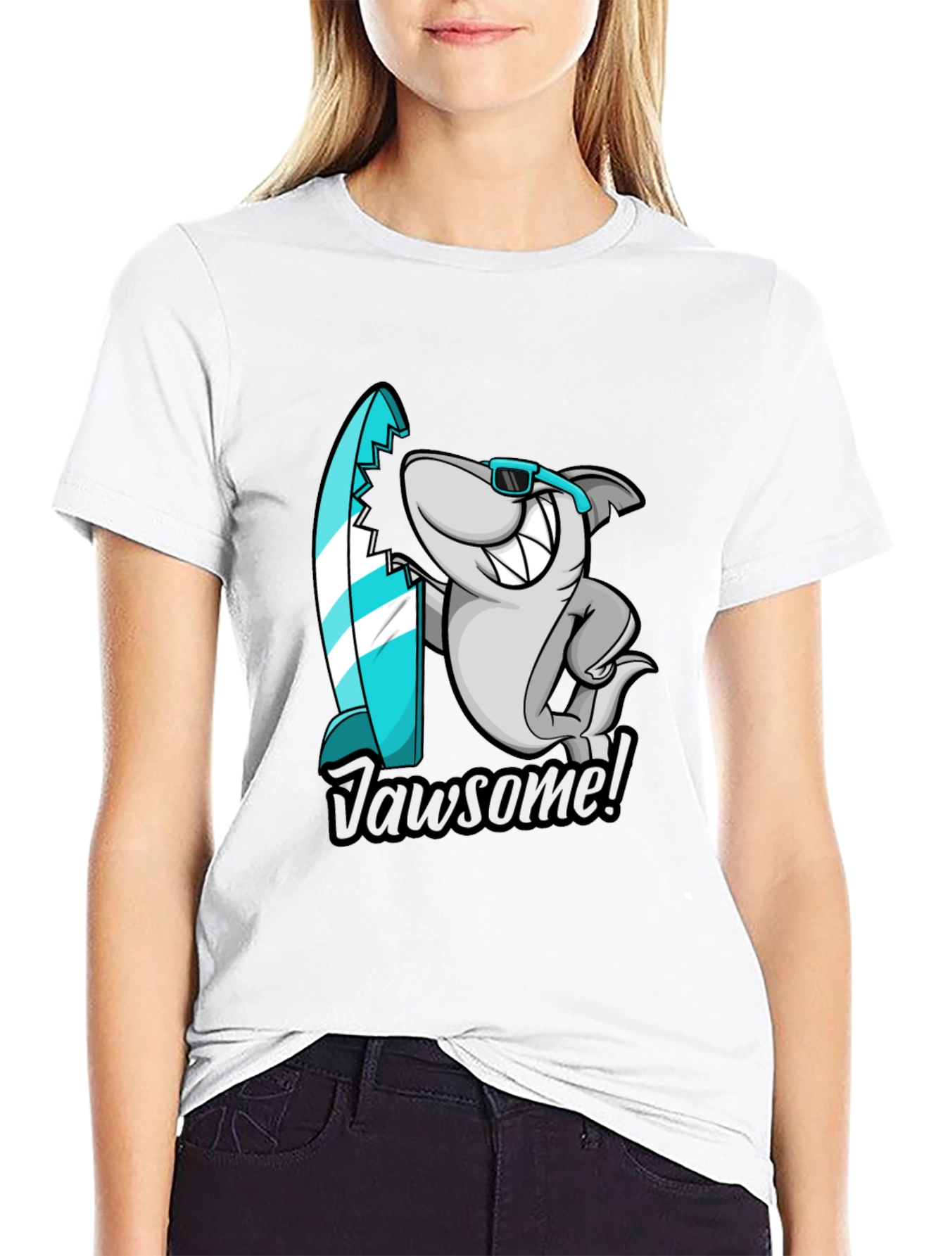 Jawsome Shark T-Shirt - Surfer Style