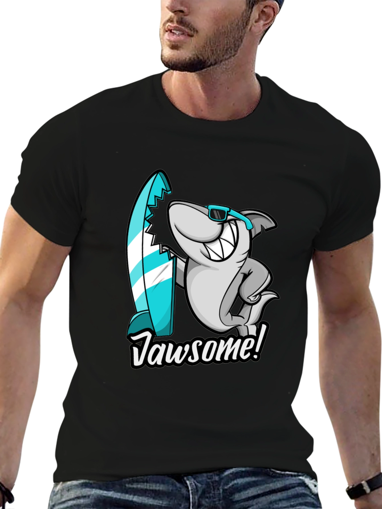 Jawsome Shark T-Shirt - Surfer Style