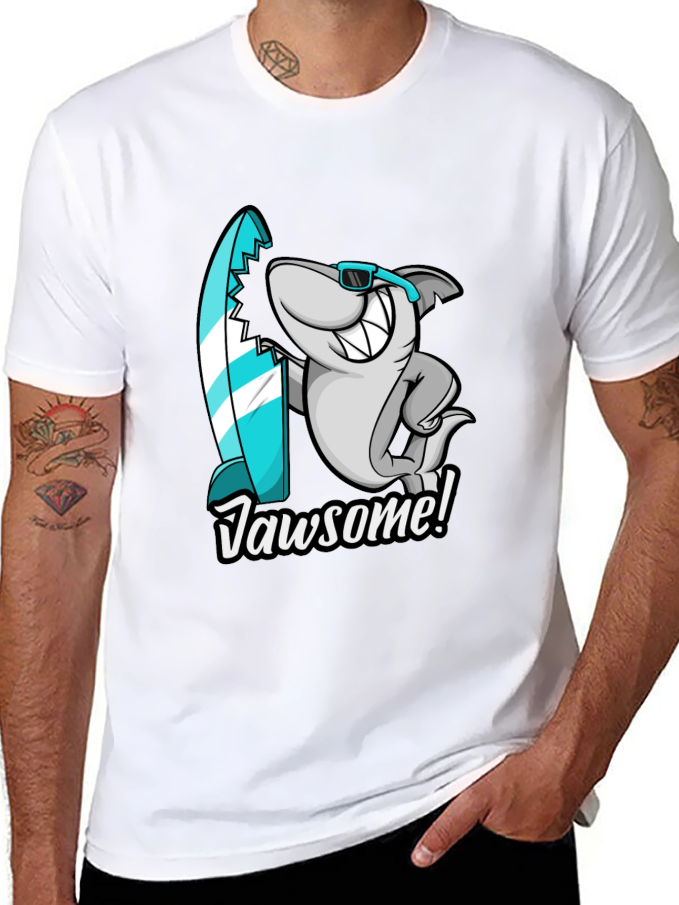 Jawsome Shark T-Shirt - Surfer Style