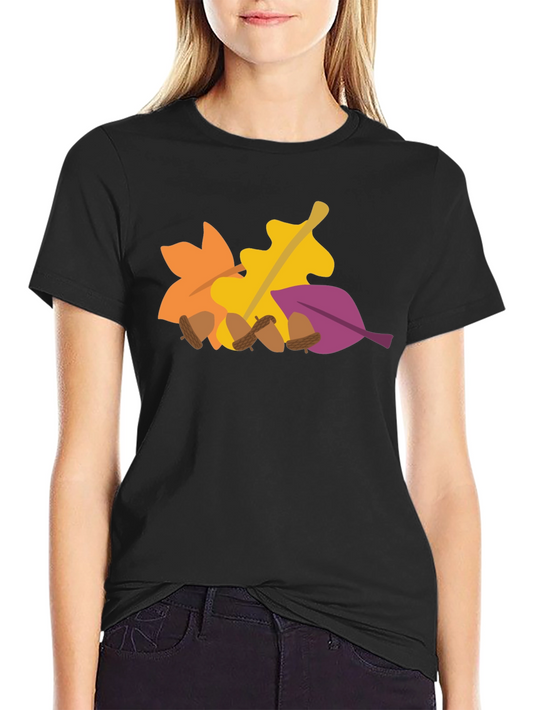 Fall Leaves & Acorns Graphic Tee - Autumn Vibes