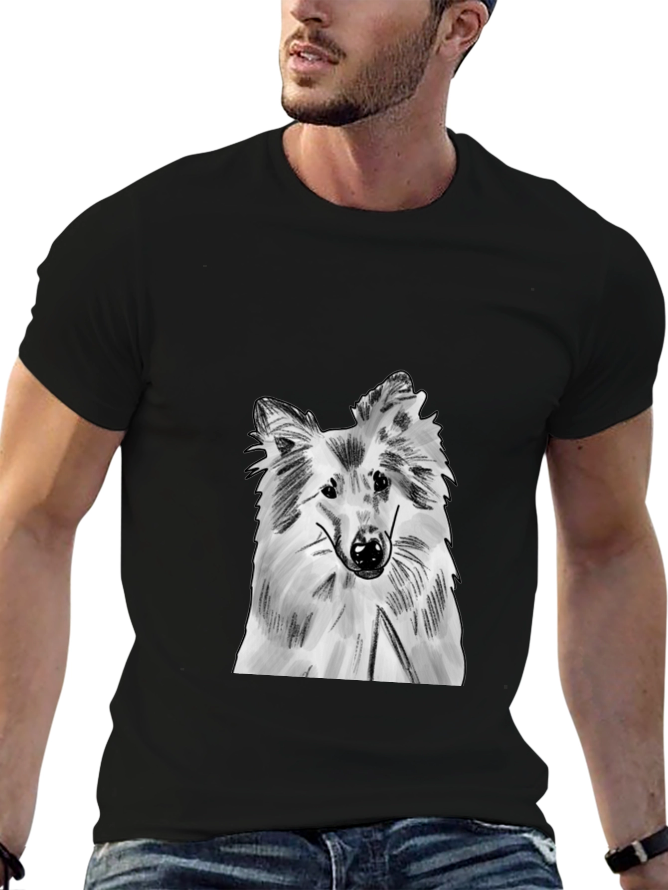 Sheltie Dog Black T-Shirt