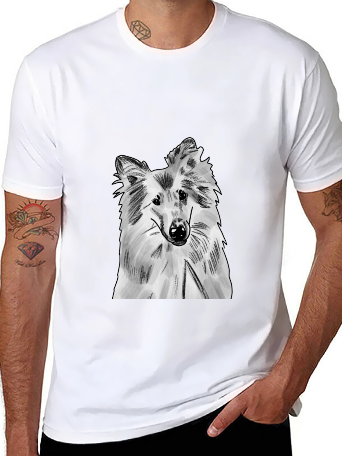 Sheltie Dog Black T-Shirt