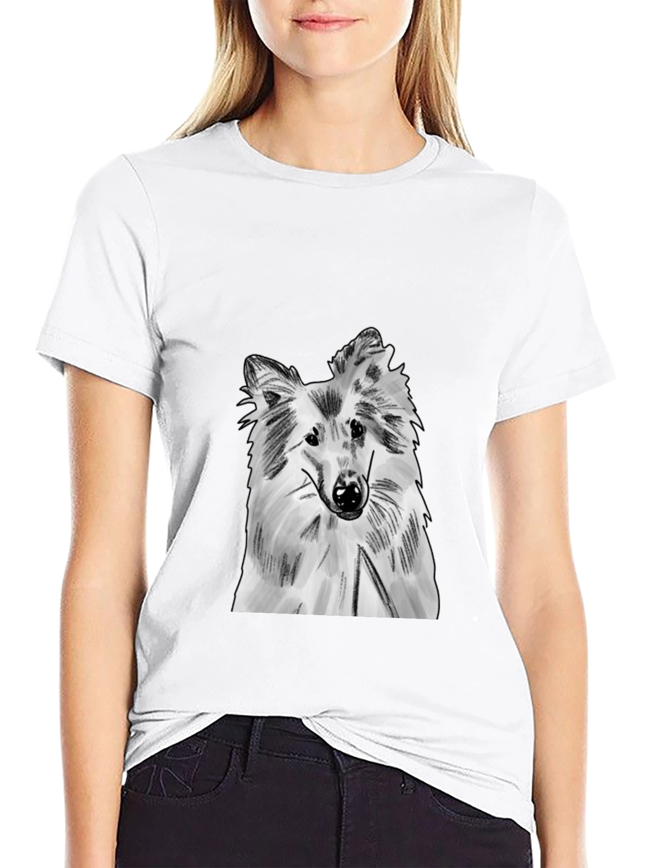 Sheltie Dog Black T-Shirt