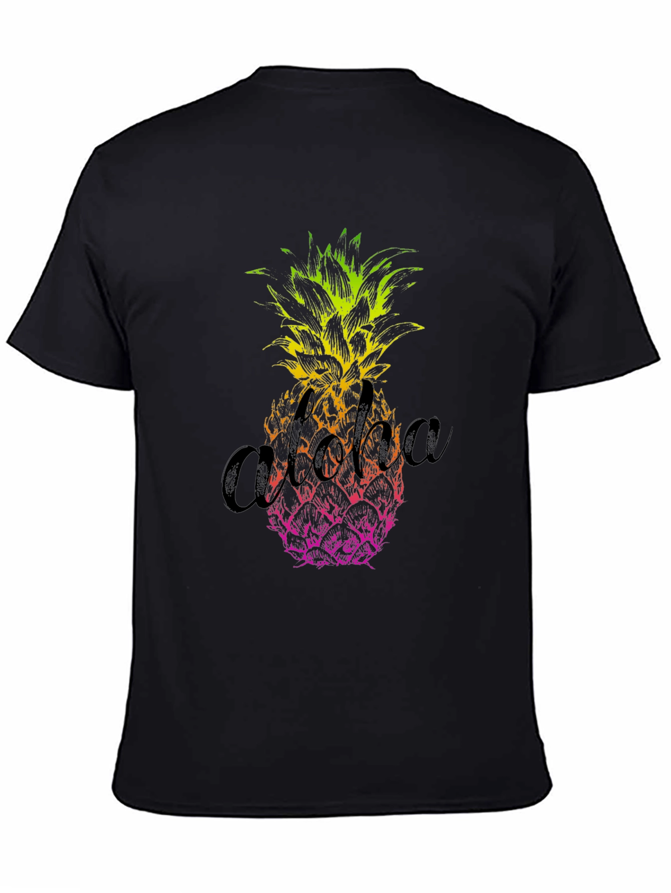 Aloha Pineapple Graphic Tee - Mens Black T-Shirt
