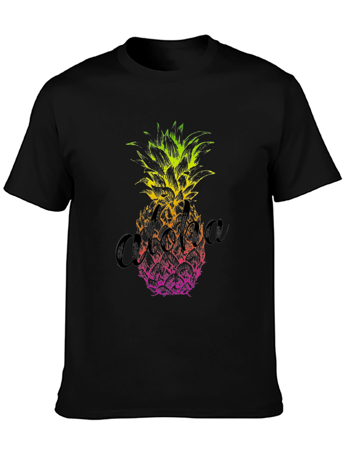 Aloha Pineapple Graphic Tee - Mens Black T-Shirt